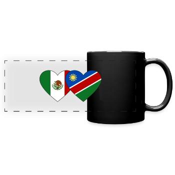 Mexico Namibia Flag Heart - Full Colour Panoramic Mug - black - Front