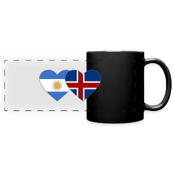 Argentinien Island Flagge Herz - Panorama-Tasse farbig - Schwarz - Vorne