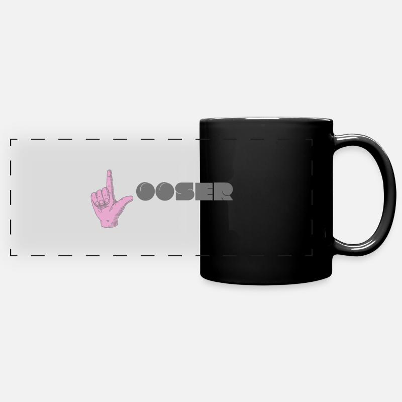 Verlierer - Panorama-Tasse farbig - Schwarz