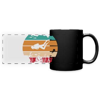 Plongée rétro de l’océan - Mug panoramique uni - noir - Devant