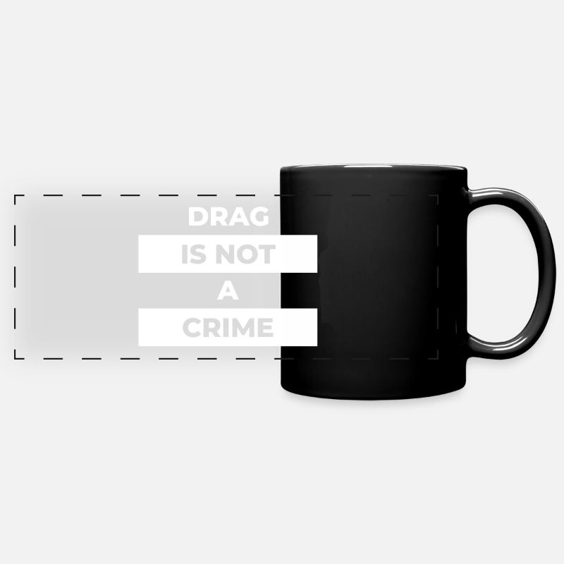 Drag n’est pas un crime (white print) - Mug panoramique uni - noir