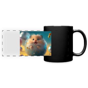 Trop trop mignon bébé hamster - Mug panoramique uni - noir - Devant