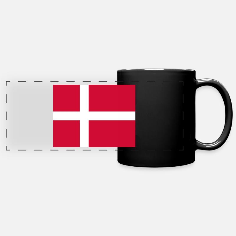 Denmark flag - Full Colour Panoramic Mug - black