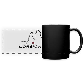 Corsica Herz Calanche 2c - Panorama-Tasse farbig - Schwarz - Vorne