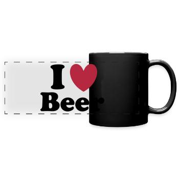 Beer - Panorama-Tasse farbig - Schwarz - Vorne