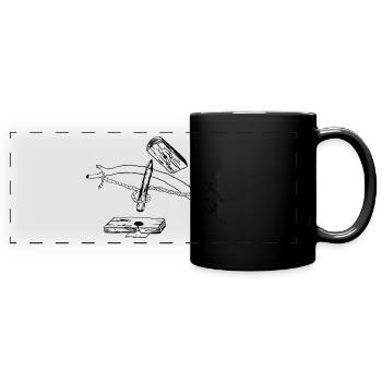 1er BowDrill - Feuerbohrset - Panorama-Tasse farbig - Schwarz - Vorne