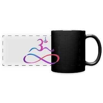 Aum avec contour léger lemniscate - Mug panoramique uni - noir - Devant