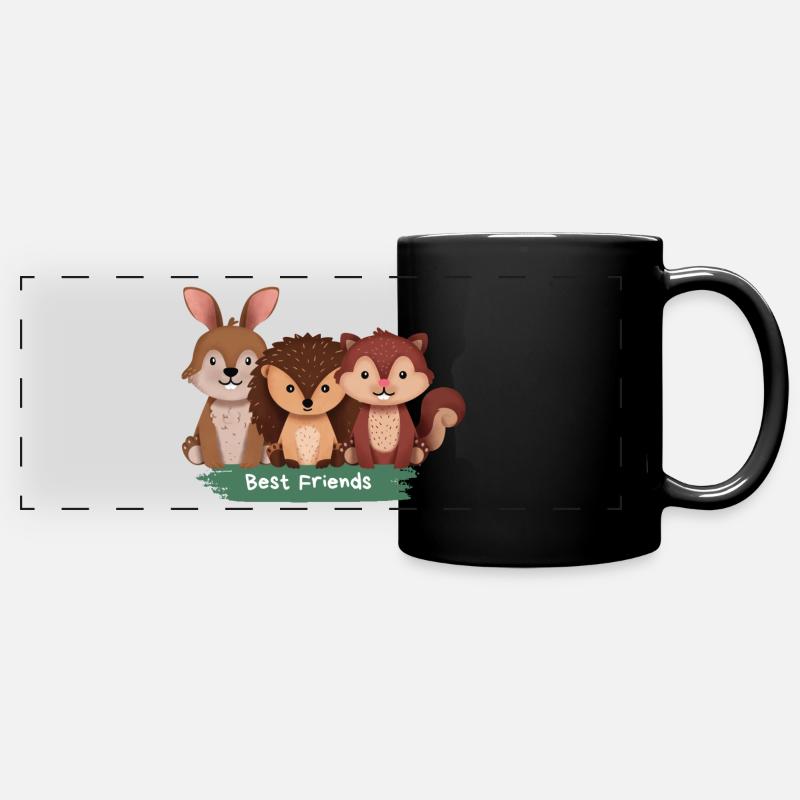 Best friends - Panorama-Tasse farbig - Schwarz