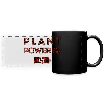Plant Powered - rot - Panorama-Tasse farbig - Schwarz - Vorne