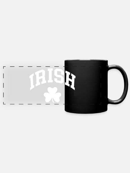 Irish Shamrock - Panorama-Tasse farbig - Schwarz