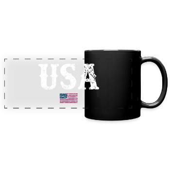 Drapeau des États-Unis - Mug panoramique uni - noir - Devant