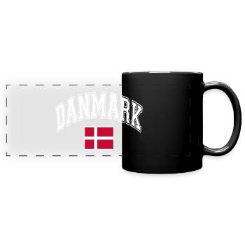 Drapeau du Danemark - Mug panoramique uni - noir - Devant