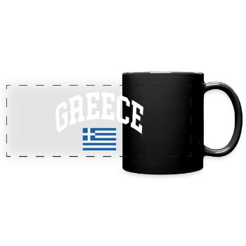 Greece Flag - Full Colour Panoramic Mug - black - Front