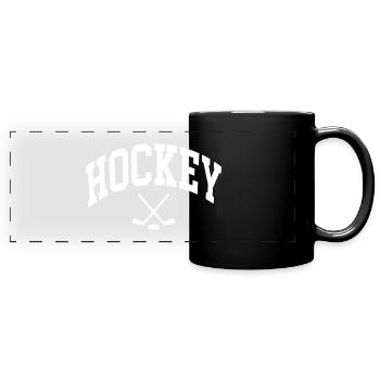 Eishockey - Panorama-Tasse farbig - Schwarz - Vorne