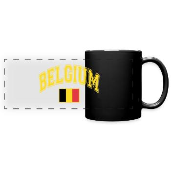 Belgium Flag - Full Colour Panoramic Mug - black - Front