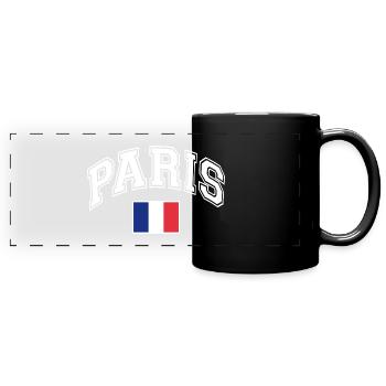 Drapeau de Paris - Mug panoramique uni - noir - Devant