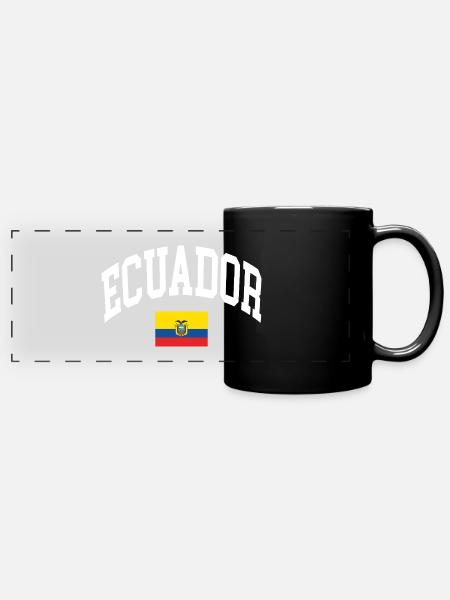 Ecuador Flagge - Panorama-Tasse farbig - Schwarz