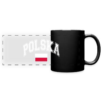 Poland Flag - Full Colour Panoramic Mug - black - Front