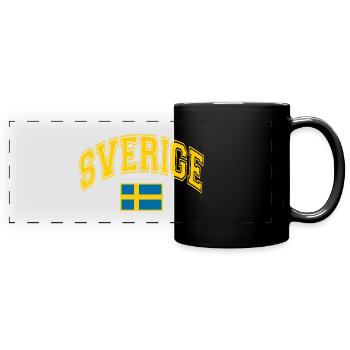 Schweden Flagge - Panorama-Tasse farbig - Schwarz - Vorne