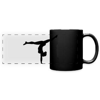 Turnerin, Gymnastin, Turnen - Panorama-Tasse farbig - Schwarz - Vorne