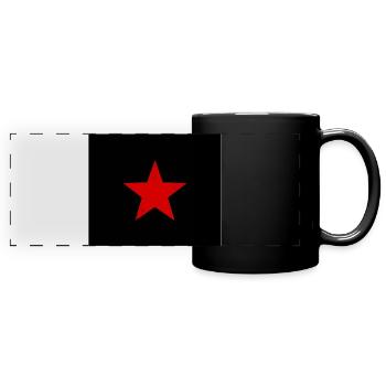 Roter Stern - Panorama-Tasse farbig - Schwarz - Vorne