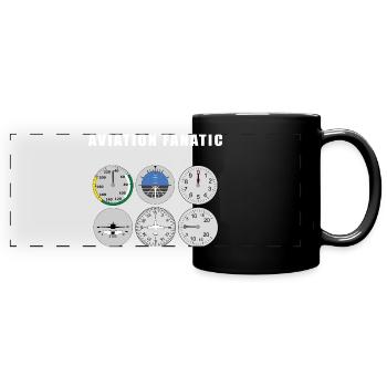 Aviation fanatic - Full Colour Panoramic Mug - black - Front