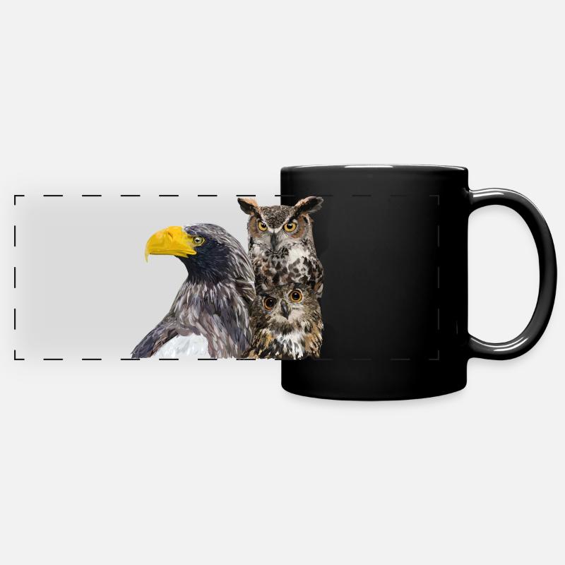 Birds of prey - Full Colour Panoramic Mug - black