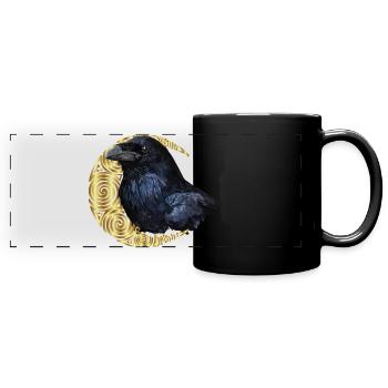 Corbeau - Mug panoramique uni - noir - Devant