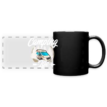 Camping Life - Panorama-Tasse farbig - Schwarz - Vorne