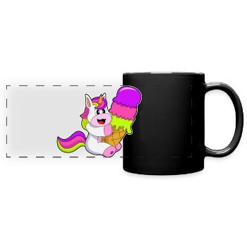 Unicorn Waffle Ice Cream - Full Colour Panoramic Mug - black - Front