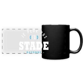Je peux pas j ai Stade rugby bayonne bayonnais - Mug panoramique uni - noir - Devant