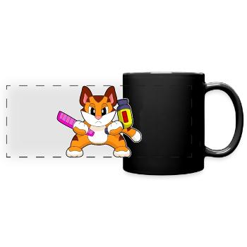 Tiger Coiffeur Peigne Sèche-cheveux - Mug panoramique uni - noir - Devant