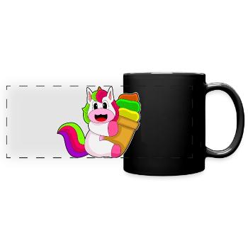Unicorn Waffle Ice Cream - Full Colour Panoramic Mug - black - Front