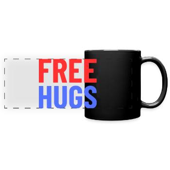 Free Hugs - Panorama-Tasse farbig - Schwarz - Vorne