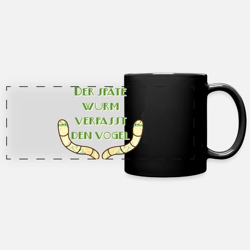 Le ver tardif manque l’oiseau E 1 - Mug panoramique uni - noir