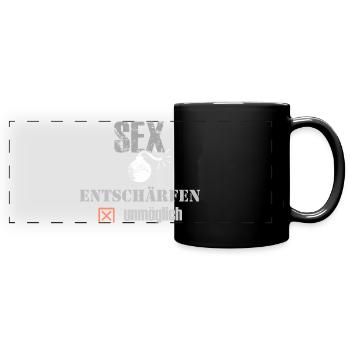 Sexbombe - Entschärfen unmöglich - Panorama-Tasse farbig - Schwarz - Vorne