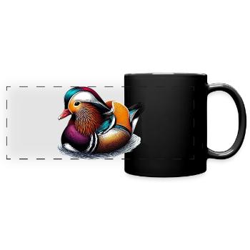 Canard mandarin - Mug panoramique uni - noir - Devant