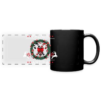 Ugly Christmas Sweater: FALALA ANTIFA! - Panorama-Tasse farbig - Schwarz - Vorne