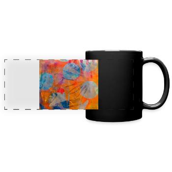 Abstract colorful circles on vivid background - Full Colour Panoramic Mug - black - Front