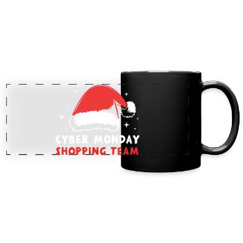 Cyber Monday Kaufrausch - Panorama-Tasse farbig - Schwarz - Vorne