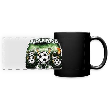 Block West | Football Fan Shirt – Curve & Stadium - Full Colour Panoramic Mug - black - Front