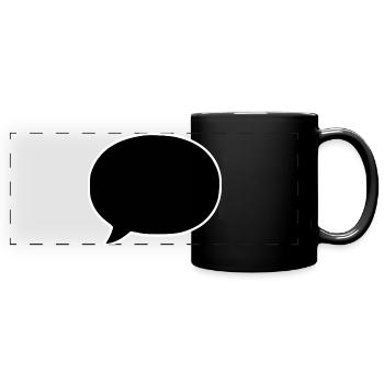 Comic_Sprechblase_schwarzweiss - Panorama-Tasse farbig - Schwarz - Vorne