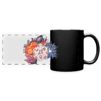 RPG Tabletop D20 Dice Gift Magician - Full Colour Panoramic Mug - black - Front