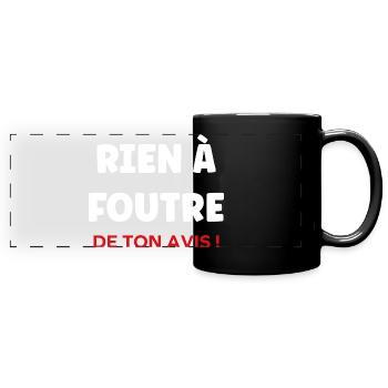rien à foutre - Mug panoramique uni - noir - Devant