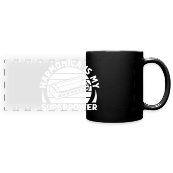 Harmonica Musican Is My Superpower Harmonica - Full Colour Panoramic Mug - black - Front