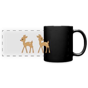 deer 1157862 1280 - Full Colour Panoramic Mug - black - Front