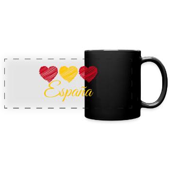 Fanartikel Spanien Euro Nationalmannschaft Espana - Panorama-Tasse farbig - Schwarz - Vorne