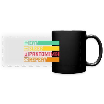 Pantomime Repeat Circus Performer Costume Gifts - Full Colour Panoramic Mug - black - Front