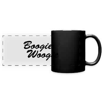 Boogie Woogie Schriftzug - Panorama-Tasse farbig - Schwarz - Vorne