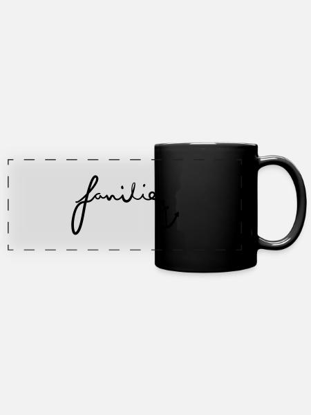 Familie - Panorama-Tasse farbig - Schwarz